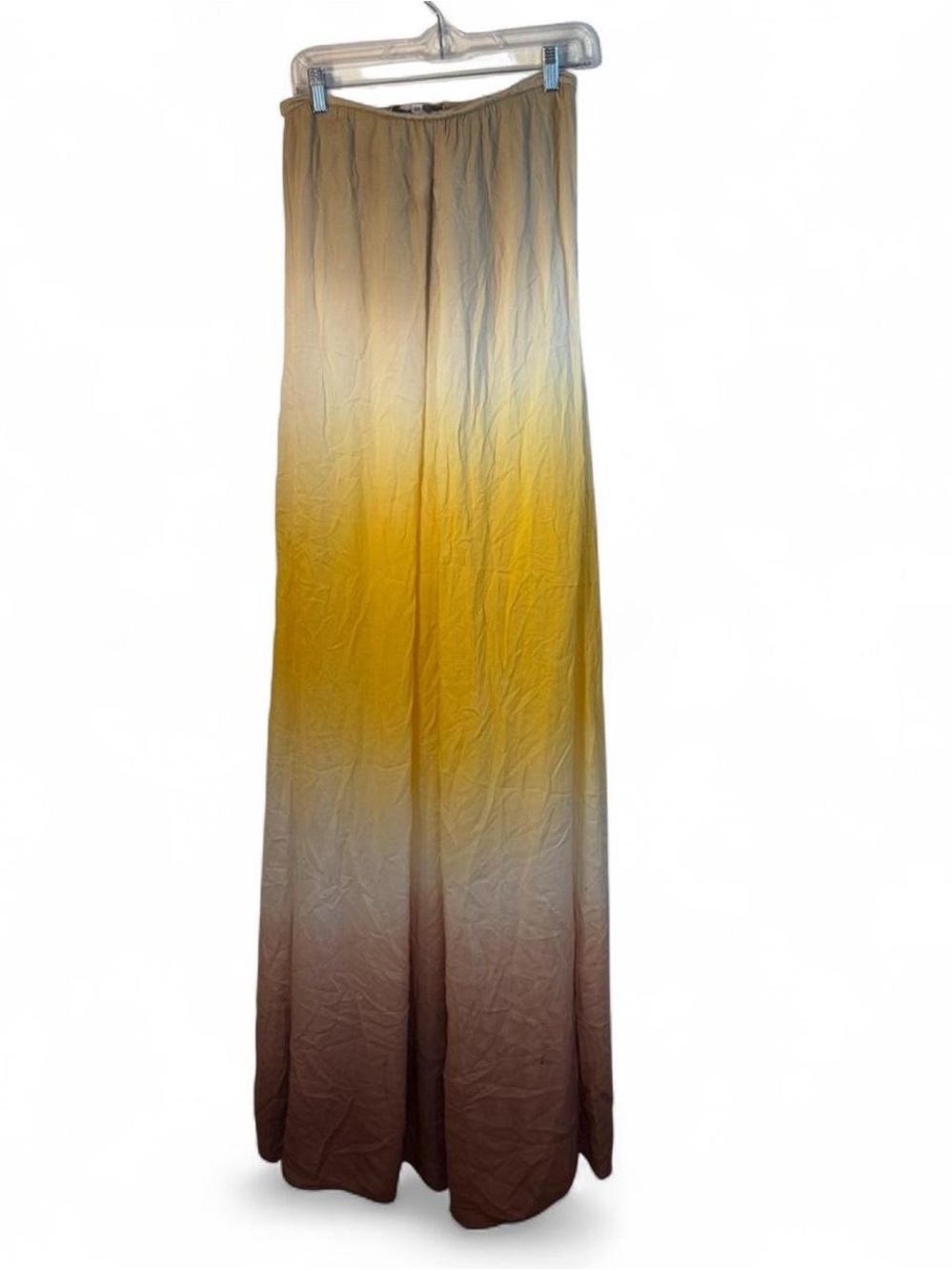 Young Fabulous & Broke Yellow to Brown Ombre Strapless Maxi dress